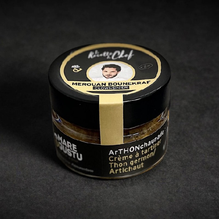 ARTHONCHAUNADE - CREME A TARTINER THON BLANC CORSE ET ARTICHAUTS CREATION DU CHEF MEROUAN BOUNEKRAF 90G - MARE & GUSTU ARTHONCHAUNADE - CREME A TARTINER THON BLANC CORSE ET ARTICHAUTS CREATION DU CHEF MEROUAN BOUNEKRAF 90G - MARE & GUSTU