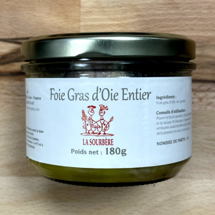 FOIE GRAS ENTIER D'OIE 180G - LA SOURBERE FOIE GRAS ENTIER D'OIE 180G - LA SOURBERE