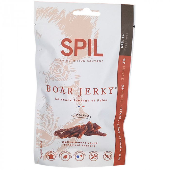 Boar jerky sanglier sauvage aux 3 poivres - Spil