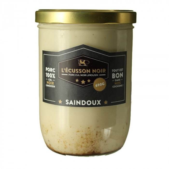 SAINDOUX PORC CUL NOIR DU LIMOUSIN 690G - L'ECUSSON NOIR SAINDOUX PORC CUL NOIR DU LIMOUSIN 690G - L'ECUSSON NOIR