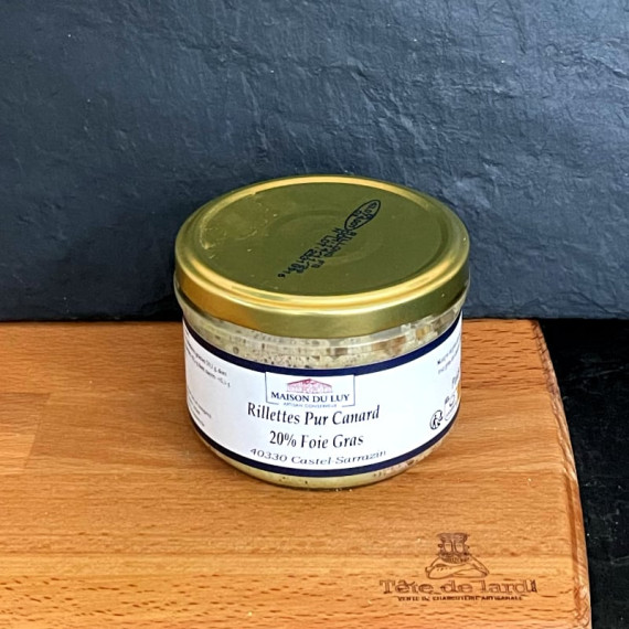 Rillettes de canard 20% foie gras - Maison du Luy