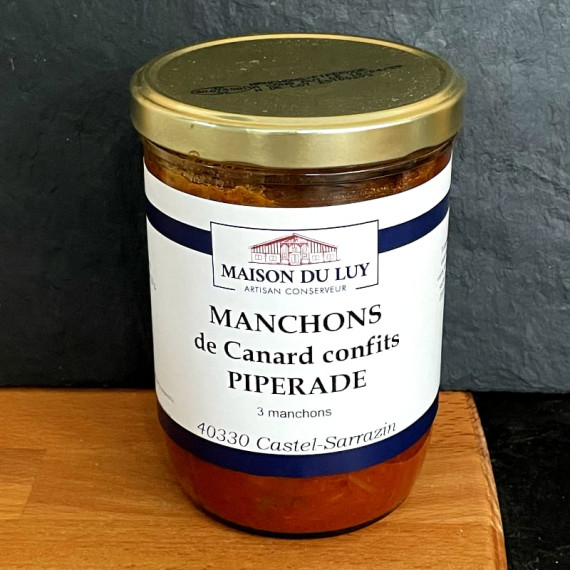 Manchons confits (3pièces) et piperade - Maison du Luy