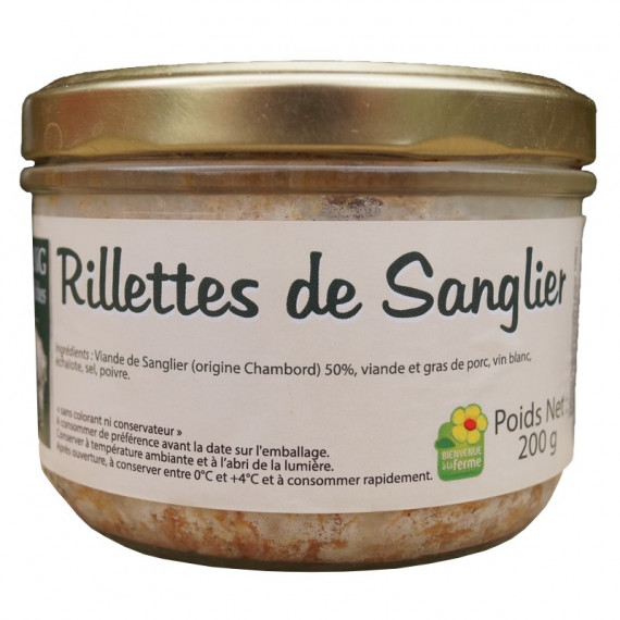 RILLETTES DE SANGLIER SAUVAGE 200G - LA FERME DE L'ETANG